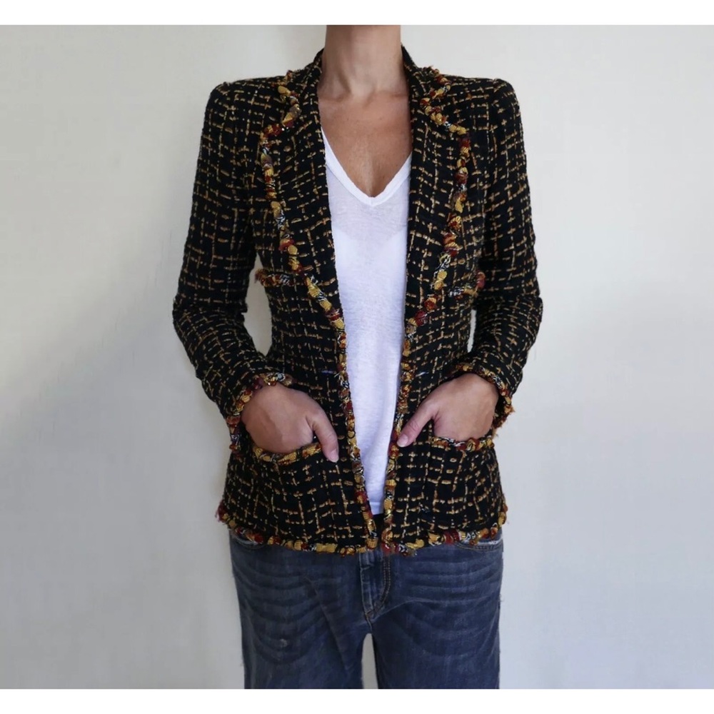 CHANEL 11C BLK/MULTI COLOUR LESAGE TWEED JACKET 6 - Picture 2 of 14